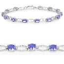 4.29 Carat Genuine Tanzanite .925 Sterling Silver Bracelet-2
