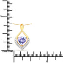 0.96 Carat Genuine Tanzanite and White Topaz .925 Sterling Silver Pendant-3