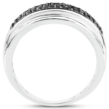 0.29 Carat Genuine Black Diamond .925 Sterling Silver Ring - 0