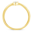 14K Yellow Gold Plated .925 Sterling Silver 1/20 Carat Diamond Teardrop Pear-Shaped Miracle Set Petite Fashion Ring (J-K Color, I1-I2 Clarity) - Size 6-2