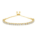 10K Yellow Gold over .925 Sterling Silver 1/4 Cttw Miracle-Set Diamond 4â€-10â€ Adjustable Bolo Tennis Bracelet (I-J Color, I3 Clarity)-1