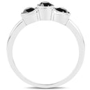 1.16 Carat Genuine Black Diamond .925 Sterling Silver Ring-2