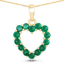 0.48 Carat Genuine Zambian Emerald 10K Yellow Gold  Pendant-1