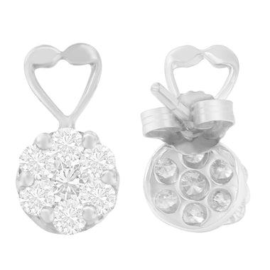 14K White Gold 1 1/4 cttw Round Cut Diamond Earrings (H-I, I1-I2) - 0
