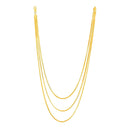14k Yellow Gold Three Strand Herringbone Chain Necklace-4