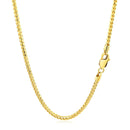 2.2mm 14k Yellow Solid Gold Diamond Cut Round Franco Chain-3