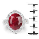 8.64 Carat Dyed Ruby & White Topaz .925 Sterling Silver Ring-3