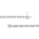 14K White Gold 2.0 Cttw Princess Cut Invisible Set Diamond Rectangular Link Bracelet (I-J Color, I1-I2 Clarity) - 7.25"-3
