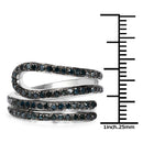 0.83 Carat Genuine Blue Diamond .925 Sterling Silver Ring-3