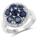 2.10 Carat Genuine Blue Sapphire .925 Sterling Silver Ring-1