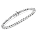 .925 Sterling Silver 1.0 Cttw Miracle-Set Diamond Round Faceted Bezel Tennis Bracelet (I-J Color, I3 Clarity) - 7"-9