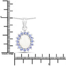 2.26 Carat Genuine Opal and Tanzanite .925 Sterling Silver Pendant-3