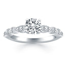 14k White Gold Fancy Shaped Diamond Engagement Ring-1