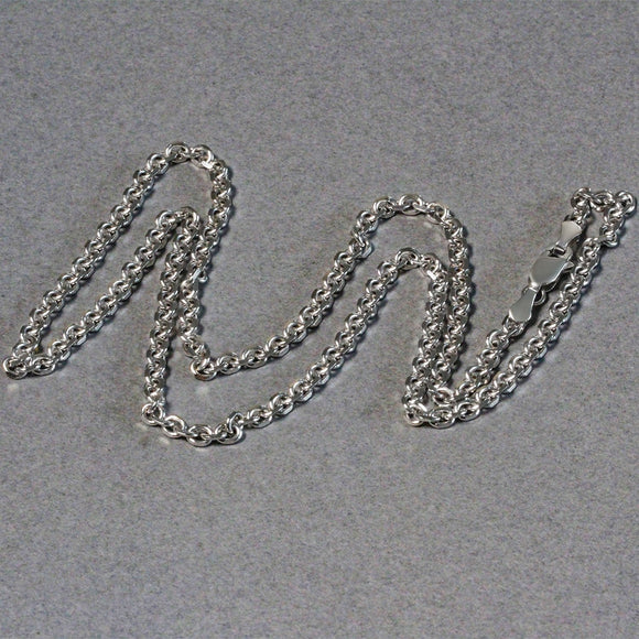 14k White Gold Diamond Cut Cable Link Chain (2.90 mm)
