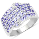 1.58 Carat Genuine Tanzanite .925 Sterling Silver Ring-1