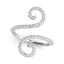 14k White Gold Diamond Open Flourish Style Ring (1/2 cttw)-1