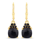 6.20 Carat Dyed Sapphire and Blue Sapphire .925 Sterling Silver Earrings-1