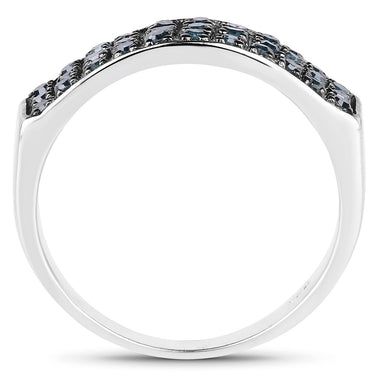 0.40 Carat Genuine Blue Diamond .925 Sterling Silver Ring - 0