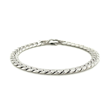 14K White Gold Cuban Link Bracelet - 0