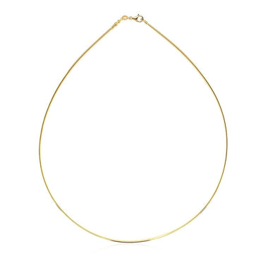 14k Yellow Gold Necklace in a Round Omega Chain Style - 0