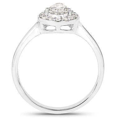14K White Gold 0.70 Carat Genuine White Diamond Ring - 0
