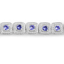 1.10 Carat Genuine Tanzanite .925 Sterling Silver Bracelet-2