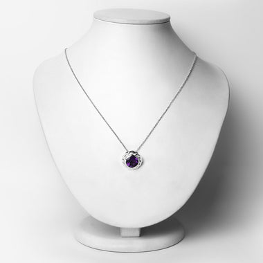 3.30 Carat Genuine Amethyst .925 Sterling Silver Pendant - 0
