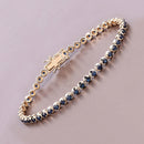 3.13 Carat Genuine Blue Sapphire 14K Yellow Gold Bracelet-2