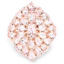 18K Rose Gold Plated 4.55 Carat Genuine Morganite .925 Sterling Silver Ring-3