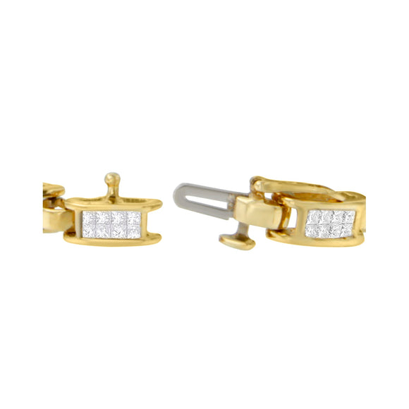 14K Yellow Gold Princess-Cut Diamond Links of Love Bracelet (2.00 cttw, H-I Color, SI2-I1 Clarity)