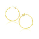 14k Yellow Gold Polished Hoop Earrings (25 mm)-1