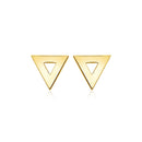 14k Yellow Gold Polished Open Triangle Post Earrings-1