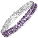 13.80 Carat Genuine Amethyst .925 Sterling Silver Bracelet-1