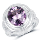 6.92 Carat Genuine Amethyst .925 Sterling Silver Ring-1
