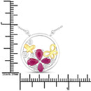 1.47 Carat Genuine Ruby and White Topaz .925 Sterling Silver Pendant-3