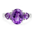 4.06 Carat Genuine Amethyst .925 Sterling Silver Ring-3