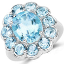 8.67 Carat Genuine Blue Topaz .925 Sterling Silver Ring-1