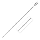 14k White Gold Diamond Cut Bead Chain 1.0mm-1