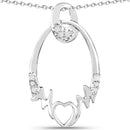 0.14 Carat Genuine White Diamond .925 Sterling Silver Pendant-1