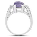 2.80 Carat Genuine Tanzanite .925 Sterling Silver Ring-2