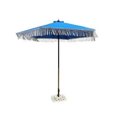 9ft 6 Ribs Replacement Umbrella Canopy w/ Tassels in Capri Blue Olefin (Canopy Only)