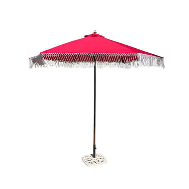 9ft 6 Ribs Replacement Umbrella Canopy w/ Tassels in Red (Canopy Only)