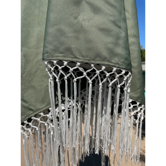 9ft 6 Ribs Replacement Umbrella Canopy w/ Tassels in Sage Green (Canopy Only)