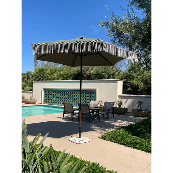 9ft 6 Ribs Replacement Umbrella Canopy w/ Tassels in Sage Green (Canopy Only)
