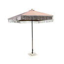 9ft 6 Ribs Replacement Umbrella Canopy w/ Tassels in Taupe (Canopy Only)-1