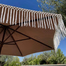 9ft 6 Ribs Replacement Umbrella Canopy w/ Tassels in Taupe (Canopy Only)-3