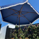 9ft 6 Ribs Replacement Umbrella Canopy w/Fringed Valance in Navy Olefin (Canopy Only)-11