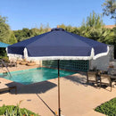 9ft 6 Ribs Replacement Umbrella Canopy w/Fringed Valance in Navy Olefin (Canopy Only)-4