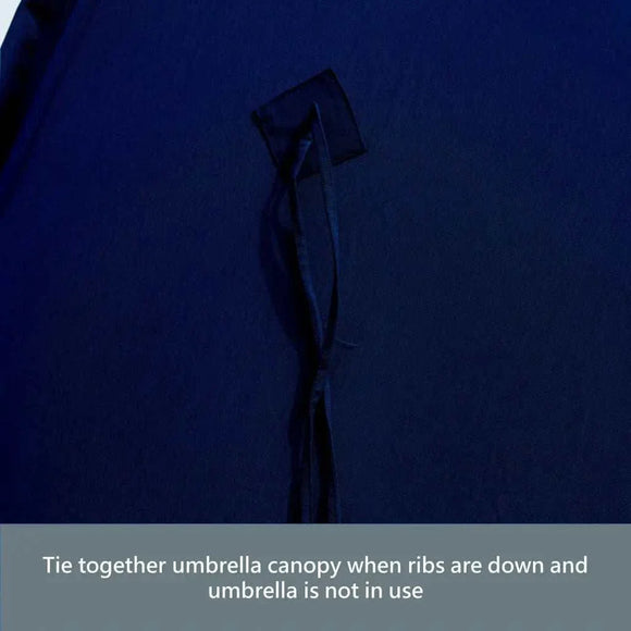 9ft 6 Ribs Replacement Umbrella Canopy w/Fringed Valance in Navy Olefin (Canopy Only)