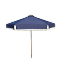 9ft 6 Ribs Replacement Umbrella Canopy w/Fringed Valance in Navy Olefin (Canopy Only)-1
